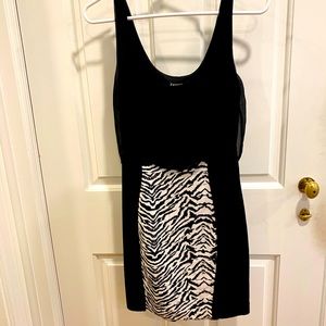 Express bodycon zebra chiffon dress XS